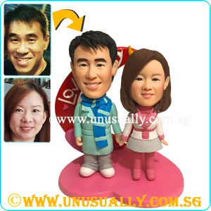 Custom 3D Sweet Lovely Winter Couple Figurines